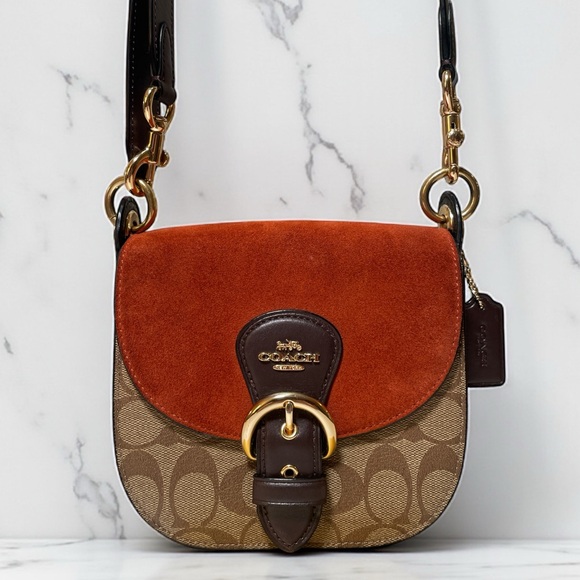 Coach Kleo 17 Crossbody Bag with Suede Detail and Gold Hardware ❤️‍🔥🖤❤️‍🔥 - Picture 1 of 17